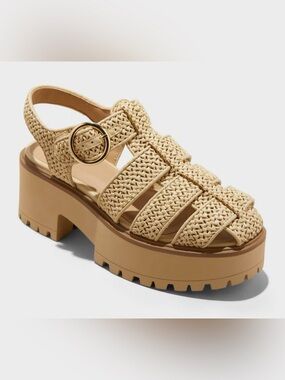 wild fable Woven Fisherman Slingback Sandals in Tan